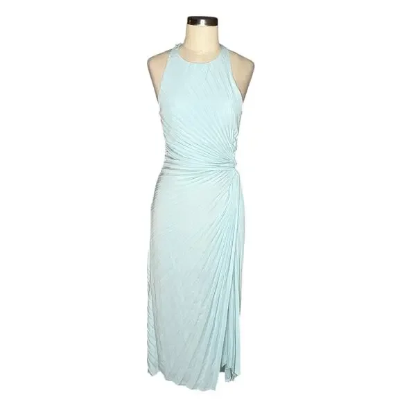 alc blue dress pleated A.L.C. Women's Lara Dress - Blue - Size 4